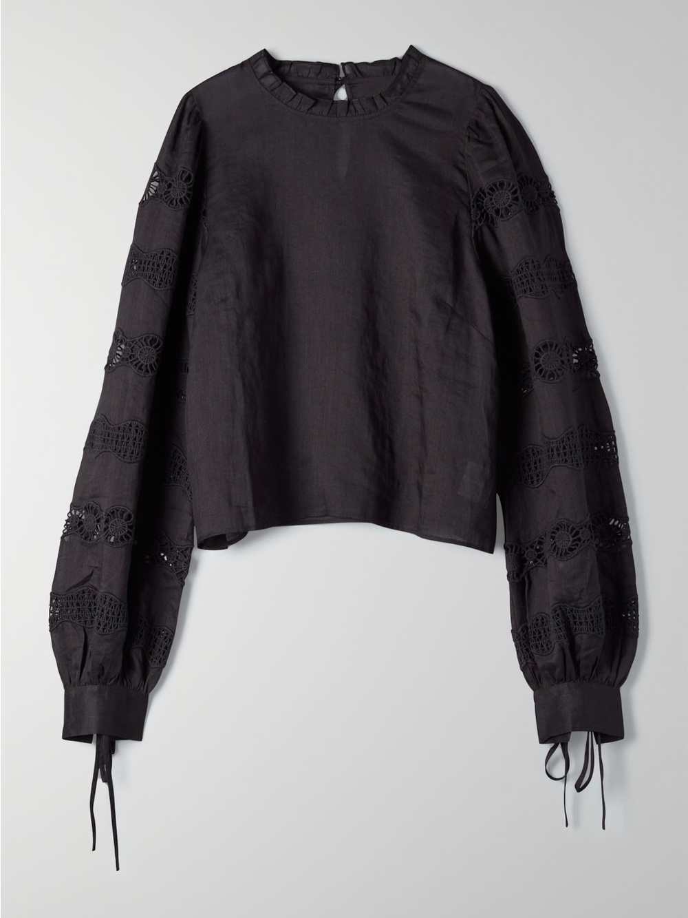 Aritzia Wilfred Wayfarer Blouse Black 100% Ramie Size Medium